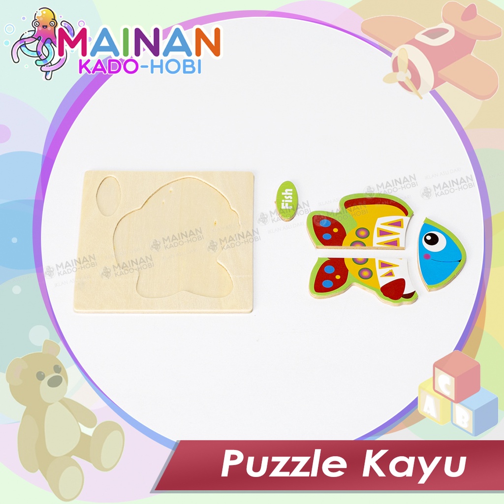 MAINAN KADO HOBI ULANG TAHUN ANAK PUZZLE KAYU MOTIF KARAKTER LUCU ANIMAL