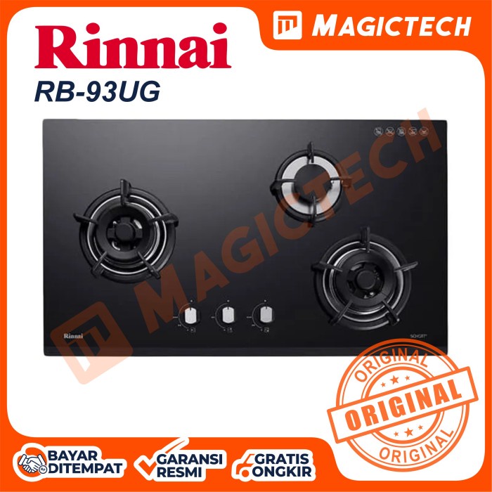KOMPOR TANAM RINNAI 3 TUNGKU RB-93UG - HITAM KACA