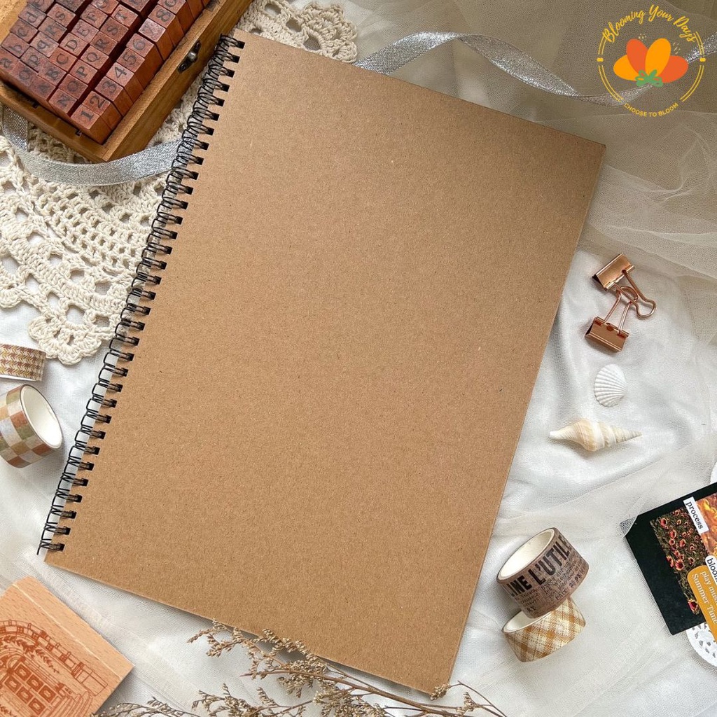 

RK Scrapbook Album A4 notebook photo journal buku vintage polos coklat kado unik