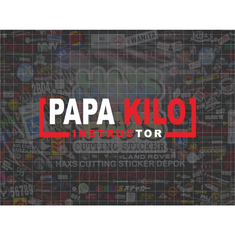 Cutting Sticker PAPA KILO Ukuran 20 Cm Untuk Mobil