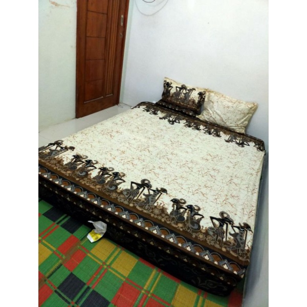 sprei batik printing motif wayang asli pekalongan ukuran 160x200