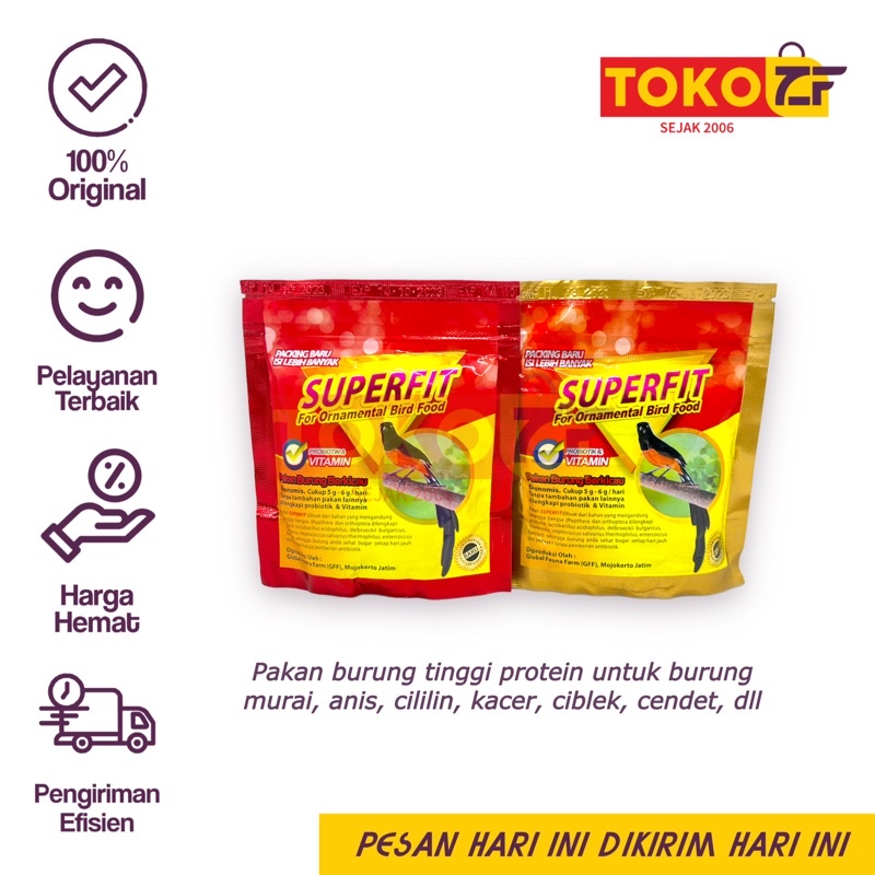 [SUPERFIT] Super Fit Gold & Red | Pakan Burung Voer High Protein | Makanan Burung Murai Kacer Anis C