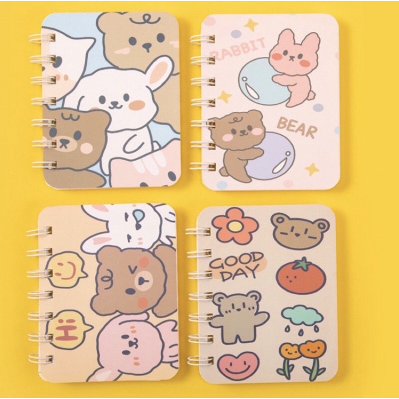 Buku Note A7 Karakter lucu / Notebook Mini Ring Motif