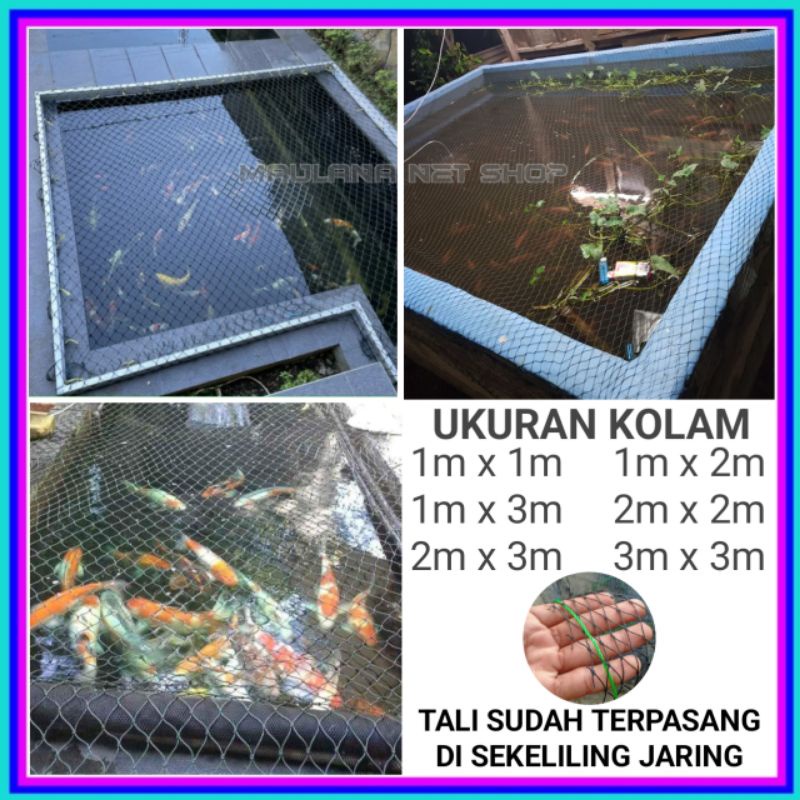 Jaring tutup kolam ikan sudah terpasang tali sekeliling jaring/Jaring Kolam Ikan/Jaring Tutup Kolam/