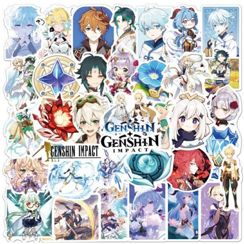 Stiker Genshin Impact Sticker Set 20pcs Sticker Anime Genshin Impact