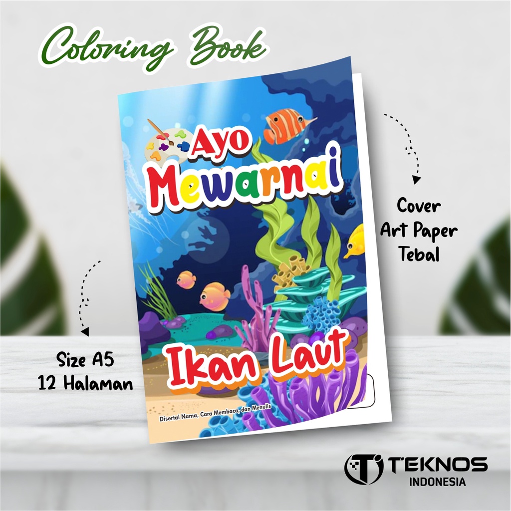 

BUKU EDUKASI MEWARNAI ANAK - BUKU MEWARNAI IKAN LAUT - BUKU EDUKASI ANAK PAUD TK