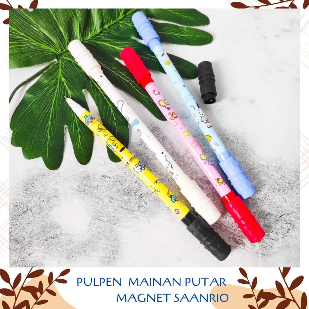 

PULPEN MAINAN PUTAR MAGNET SAANRIO ISI 1 PCS SPINNING ALAT TULIS KARTUN SAANRIO BOLPOIN PEN GEL KARAKTER LUCU