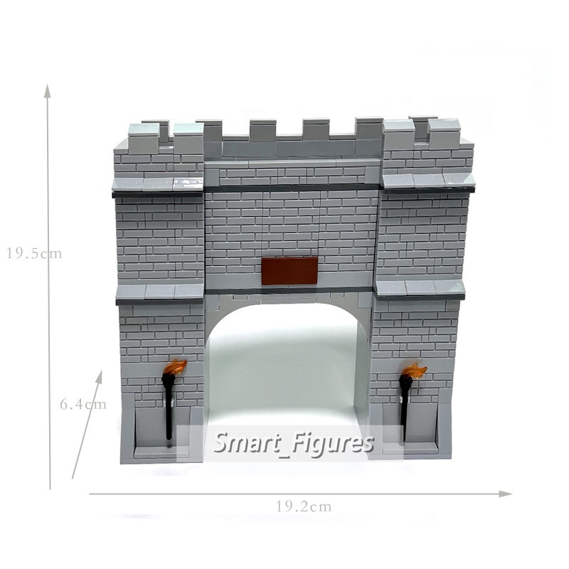 Blok Bangunan Partikel Kecil Mainan Majelis Kastil Kuno Kastil Tembok Menara Castle Gate DIY Brain Game Hadiah