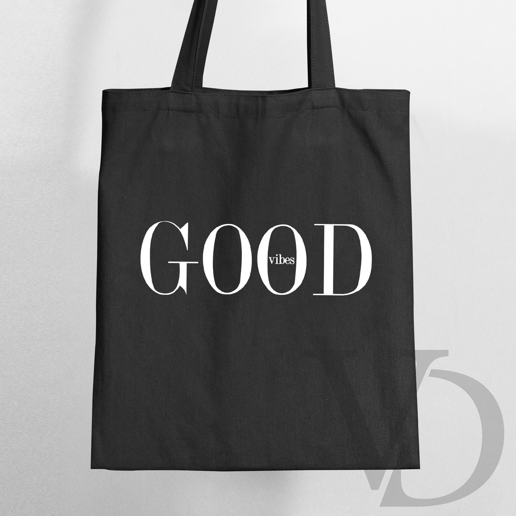 tote bag kanvas hitam / tote bag quotes edisi 1