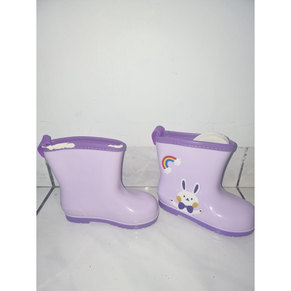 Sepatu boots anak PAUD TK CACAT / sepatu hujan animal lis / karet import - 1903A