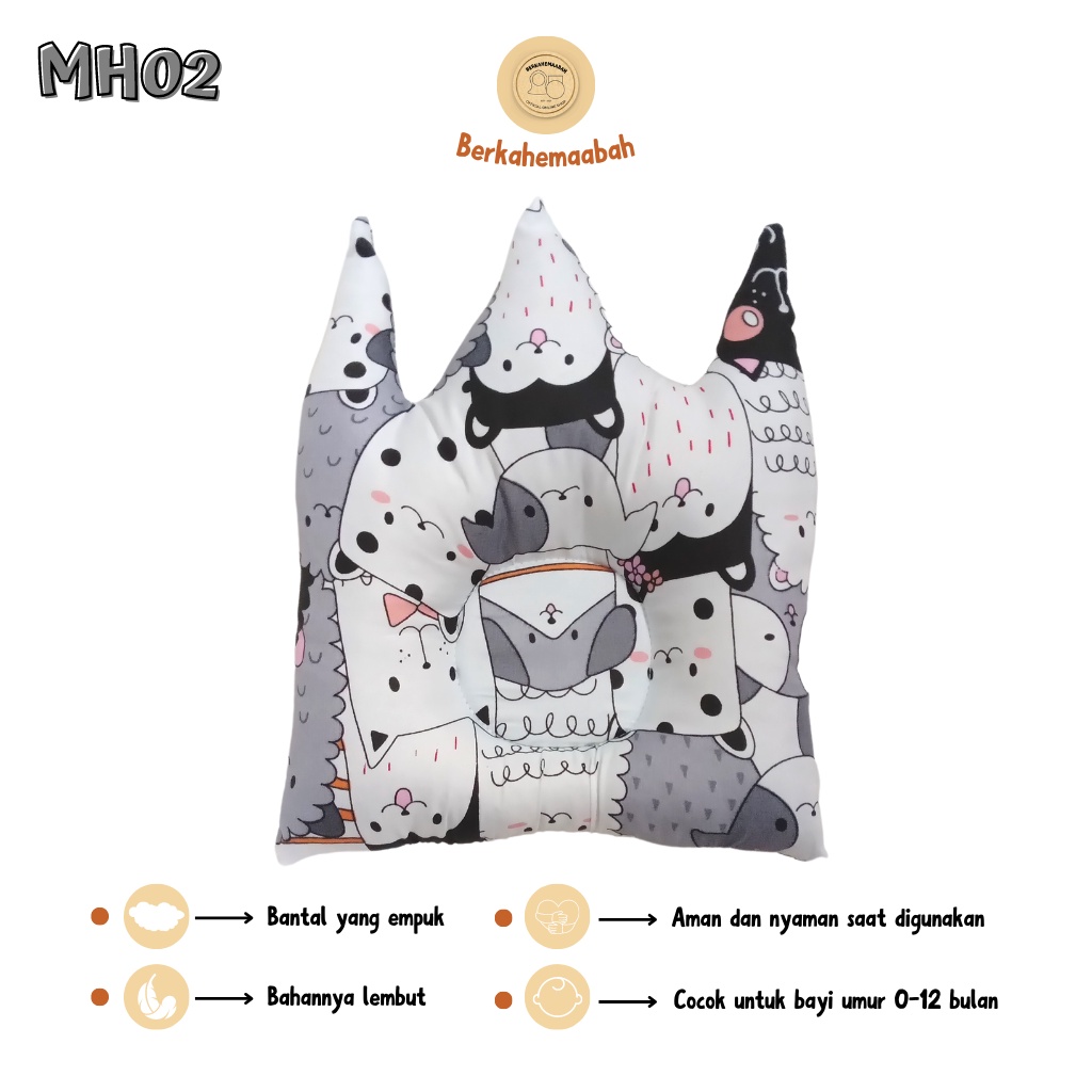 (DOG&amp;CAT ABU)Bantal Bayi Anti Peyang Mahkota Series | Bantal Bayi | Flat Head Prevention Pillow | Bantal Mahkota Series