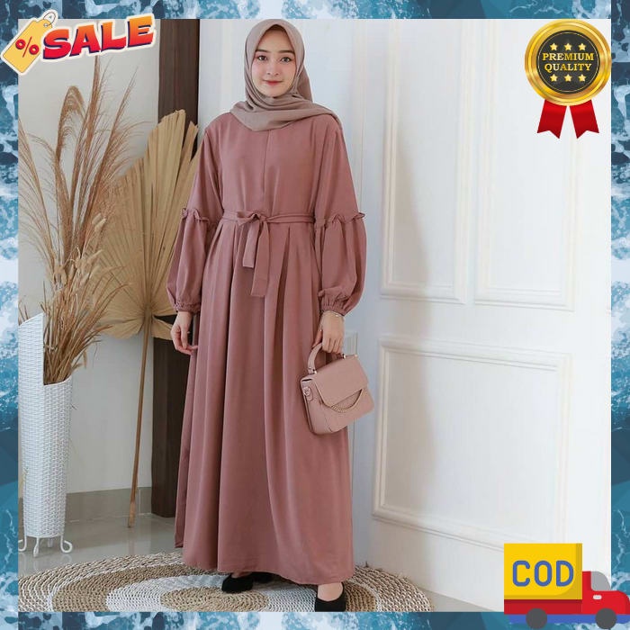 Fashion Muslimah Wanita Terbaru Gamis Lebaran Kekinian Kaftan Polos Baju Games Dewasa Bsju Muslim Pe
