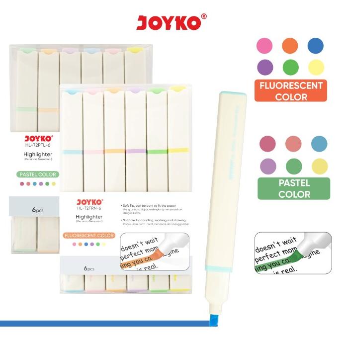 

Penanda Berwarna Highlighter Joyko HL-72FRN ~ 72PTL 6 Warna