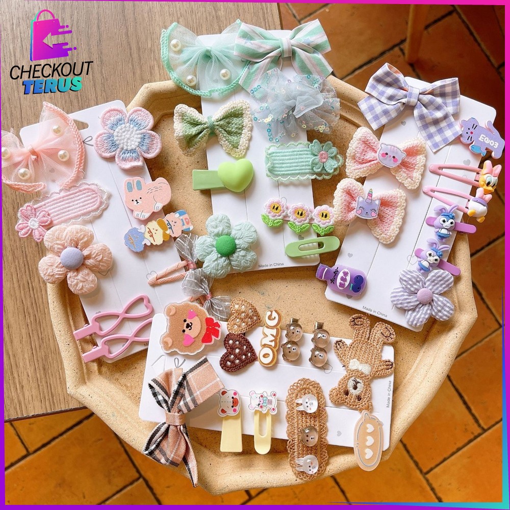 CT C340 C342 PART 2 Jepit Rambut Anak Lucu Set 10IN1 Jepitan Rambut Anak Perempuan Baby Hair Clips Korean Fashion Acsessoris