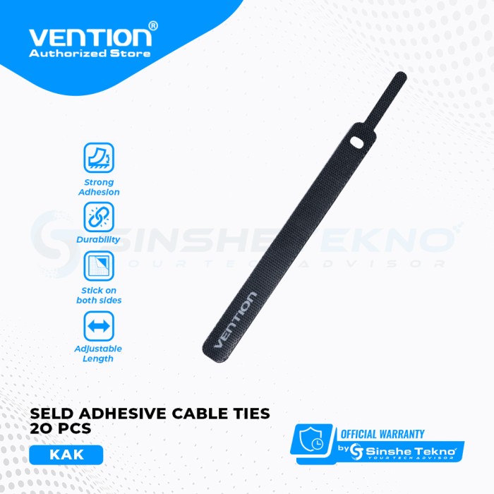 

Holder Vention Kabel Ties Velcro Organizer Perekat Penggulung Paket Grosir