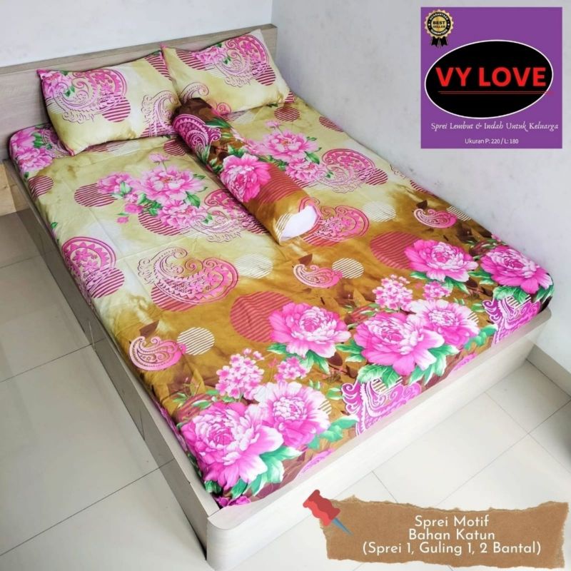 SPREI KARAKTER BUNGA PINK 180X200/SPRAY JUMBO 180X200 / SPRAI MOTIF 180X200 KEROOPY
