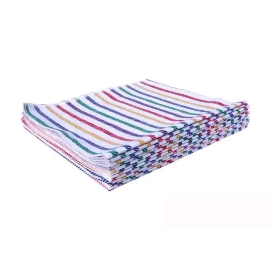 12 pc Lemek garis / alas ompol pelangi / lemek lurik 45 x 50 cm alas perlak kain lorek rainbow