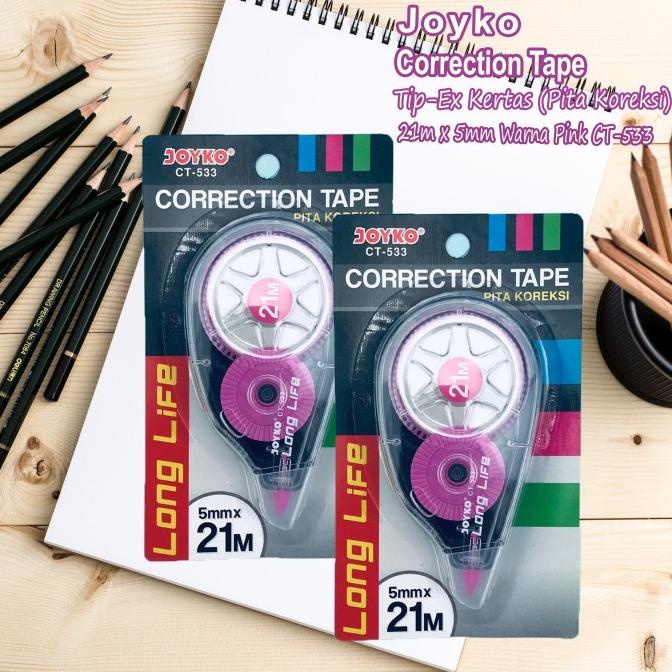 

Joyko / Correction Tape / Tip-Ex Kertas / 21m CT-533 (Pink)