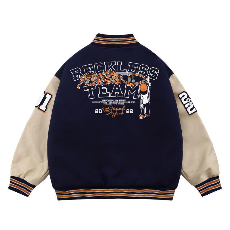 Jaket Varsity Anak Laki-Laki Permpuan Full Bordir Hangat Tebal Baseball Unisex