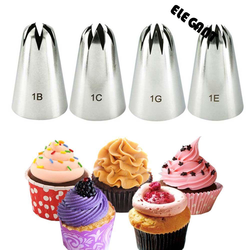 1b # 1c # 1e # 1g Spuit Piping Icing Bahan Stainless Steel Untuk Dekorasi Kue