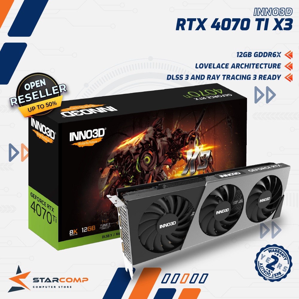 Inno3D GeForce RTX 4070 Ti X3 12GB GDDR6X VGA Card RTX4070TI