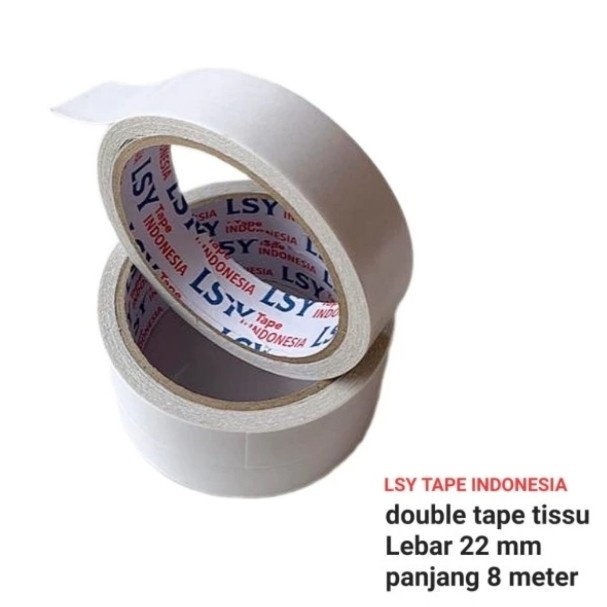 DOUBLE TAPE 22 mm x 100 yard LSY TAPE INDONESIA