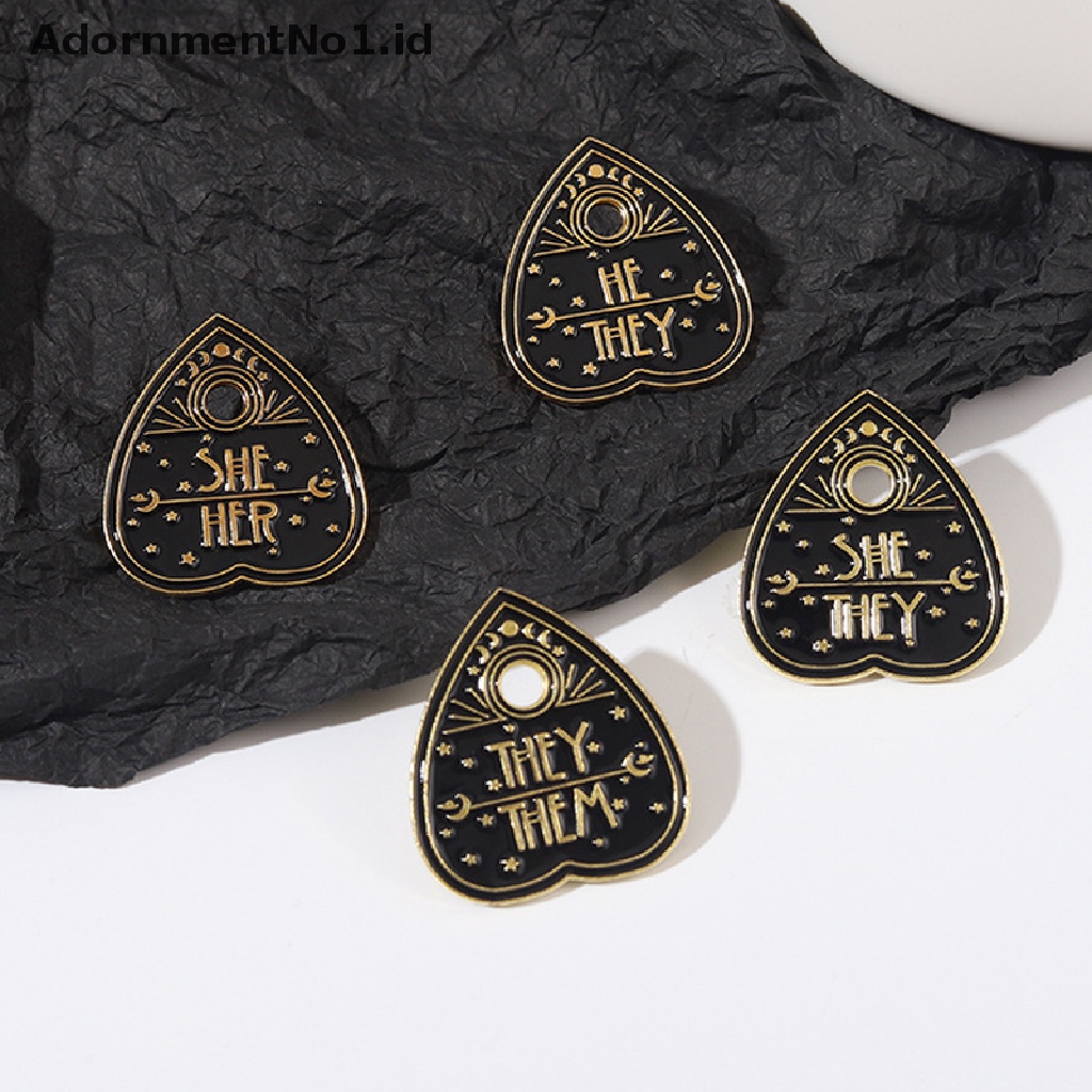 [AdornmentNo1] Pronouns Enamel Pin SHE HER HE HIM THEY Brooch Lapel Badges Hadiah Perhiasan Punk [ID]