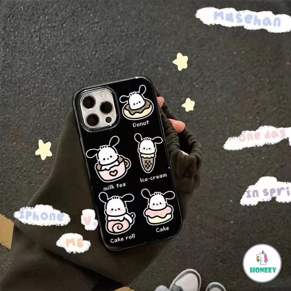 IPHONE Casing Korea Teddy Dog Glossy Phone Case Untuk Iphone14 13 12 11 Pro Max14 Pro Max Halus Tipis Lembut TPU Belakang Sarung Hp