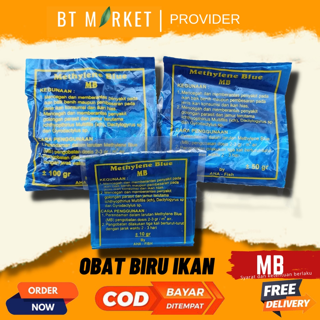METHYLENE BLUE MB Obat Biru Obat Ikan Hias Obat Jamur Ikan 10 Gram
