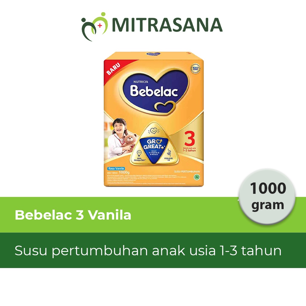 Bebelac 3 Vanila Susu Pertumbuhan Bubuk 1000 gr