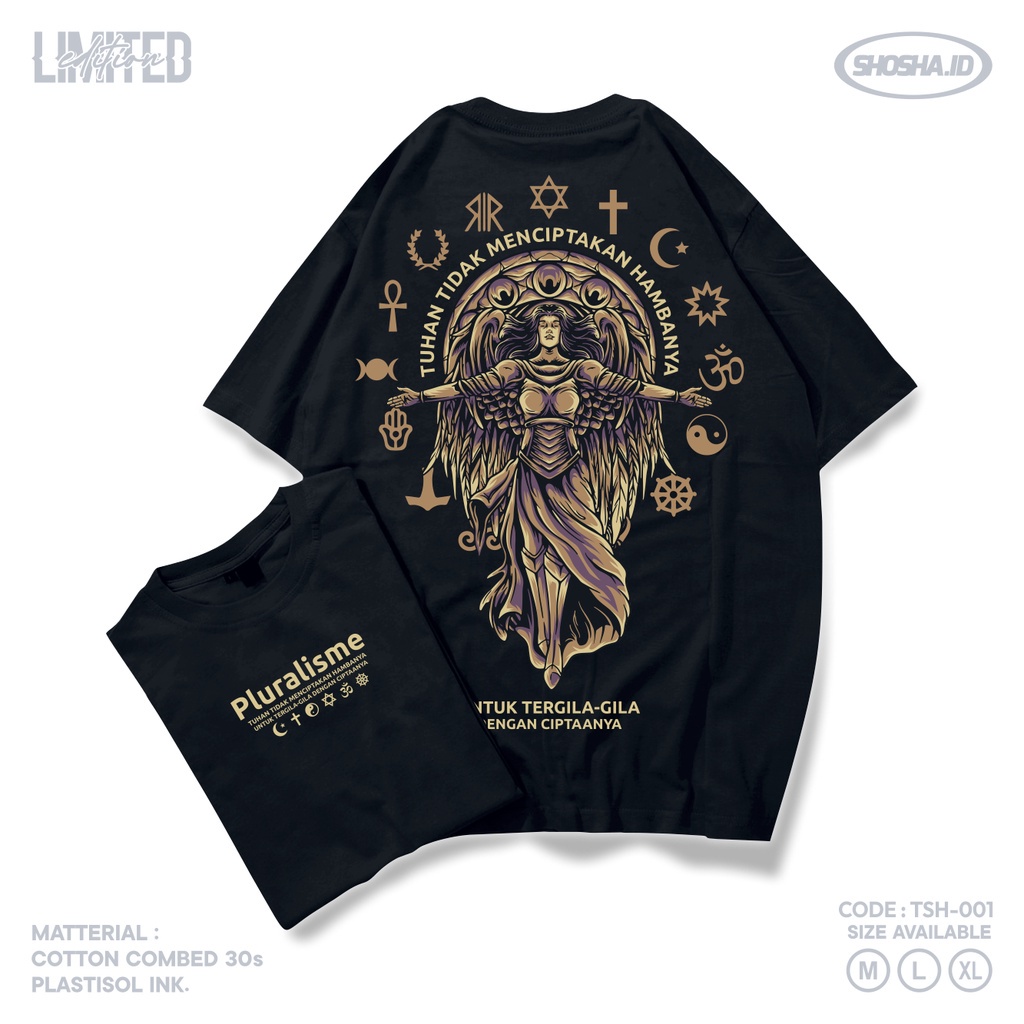 Baju Kaos Distro Cowok Motif Pluralisme Tshirt Kata Kata Sindiran Bahan Cotton Premium Original