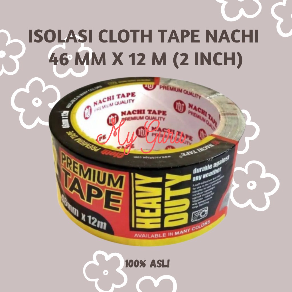 

[ROL] ISOLASI / LINEN / LAKBAN HITAM / CLOTH TAPE NACHI 2 INCH X 12 METER
