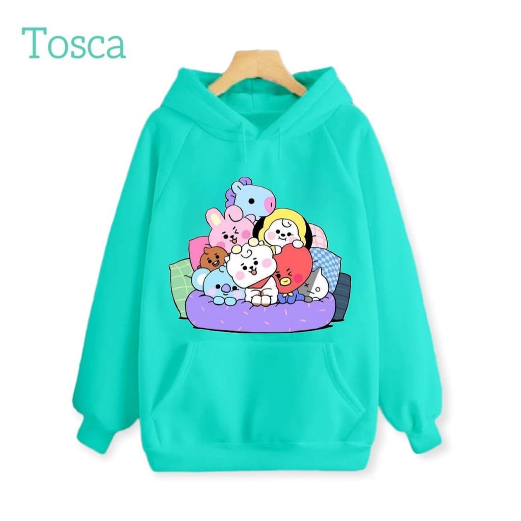 Hzl_outfit Hoodie Sweater Hoodie Anak Team BT21/ Sweater Anak Anak