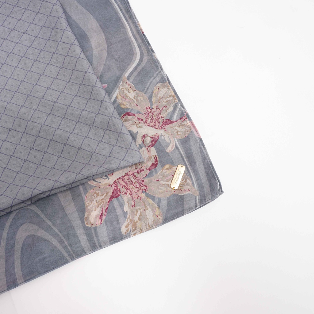 ALIF KERUDUNG SEGI EMPAT MOTIF PARIS PREMIUM KOREA - URSA IN STONE ( SPR-D9-003 )