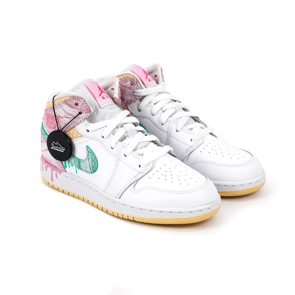 Air Jordan 1 Mid Paint Drip GS