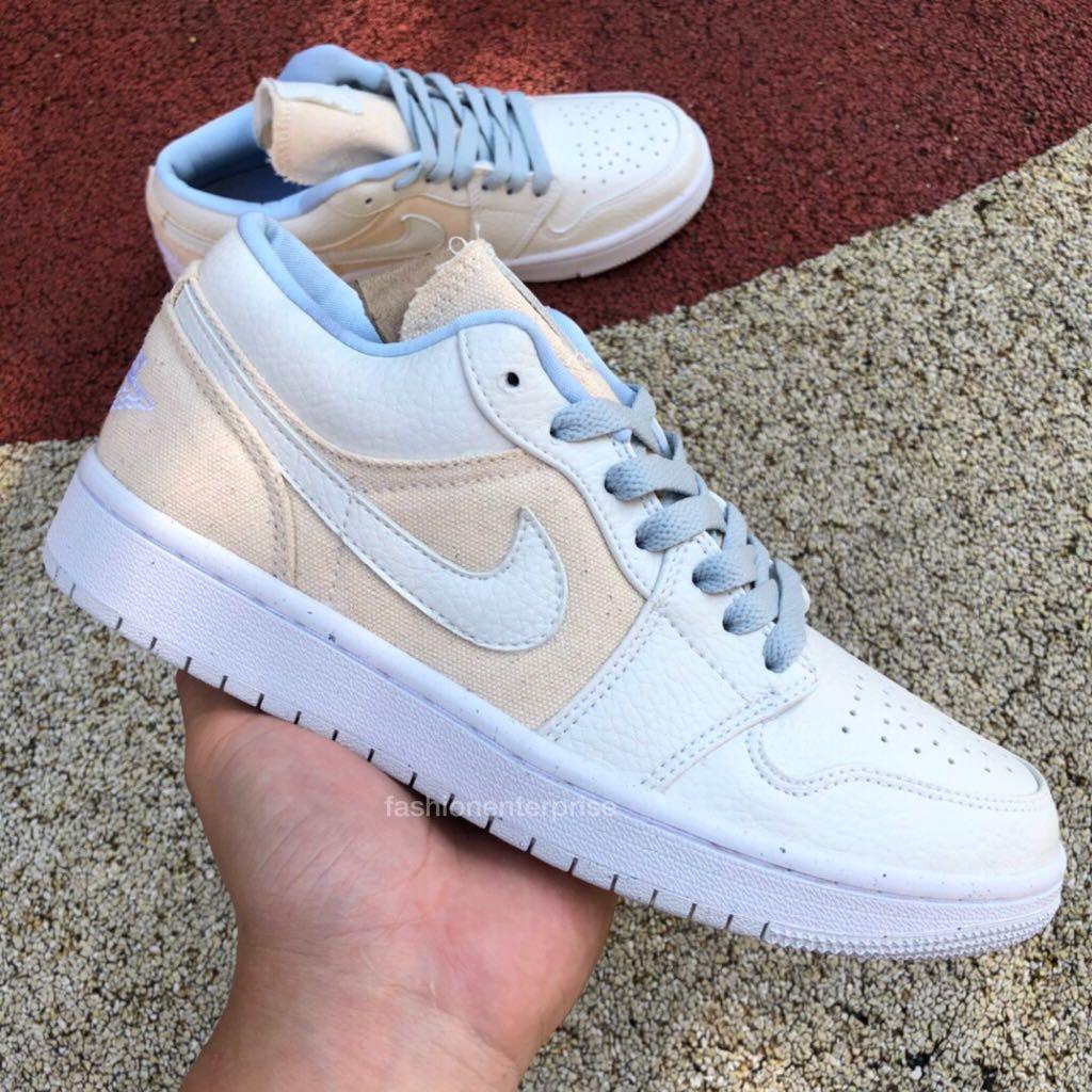 Sepatu Nike Jordan 1 Low Sail Canvas Brown Coklat Premium