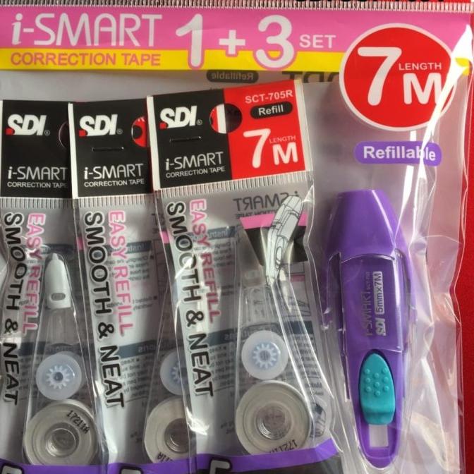 

SDI Correction tape i-Smart 1+3 set / tipex kertas berkualitas