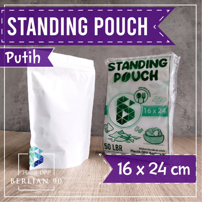 

Terlaris ✨ - Standing Pouch Putih Doff 16x24 Cm Plastik Kemasan Kopi isi 50 Pcs 2.1.23