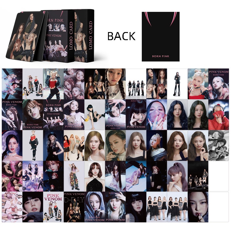 black pink  album born pink with the same paragraph 53 pieces of LOMO card small card random card around Jisoo Jennie Rose Lisa Blink BP