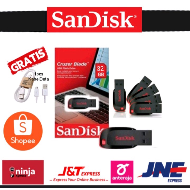 Flashdisk cruzer blade 8gb flashdisk bagus harga grosir 16GB / 32GB / 64GB / 128 GB BONUS KABELDATA 1PCS