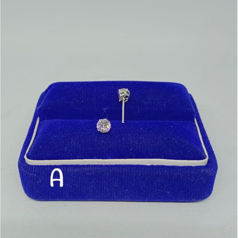 giwang model solitaire desi mp variasi ukuran kecil-besar/perak asli silver 925 lapis emas/perhiasan fashion wanita terbaru