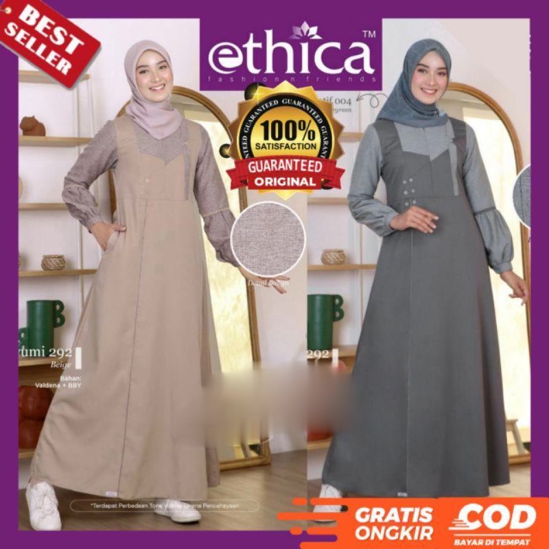 BAJU GAMIS TERBARU 2023 / GAMIS ETHICA AYUMI 292 / GAMIS MODERN / GAMIS SIMPLE ELEGAN / DRESS WANITA