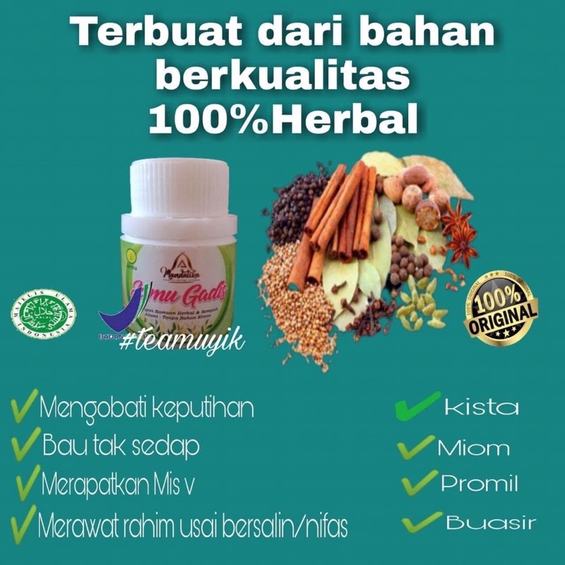 

JAMU GADIS MANDALIKA ORIGINAL BPOM/OBAT KEPUTIHAN/MELANCARKAN HAID/MERAPATKAN MISS V/JAMU HERBAL/JAMU MANJAKANI