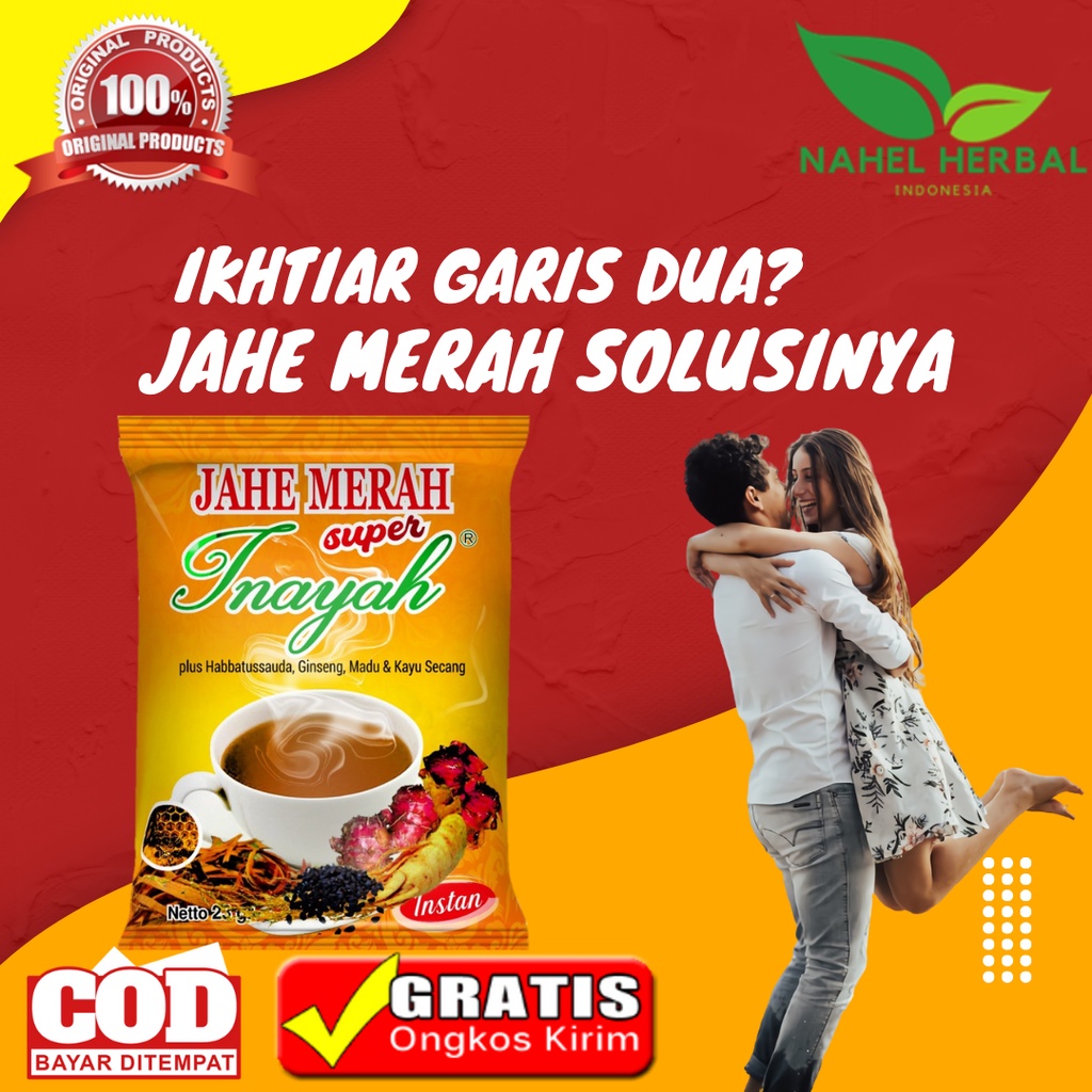 Paket Promil Ampuh Cepat Hamil Dalam 2 Minggu Suami Istri - Jahe Merah Super Instan Sachet Extra Hab