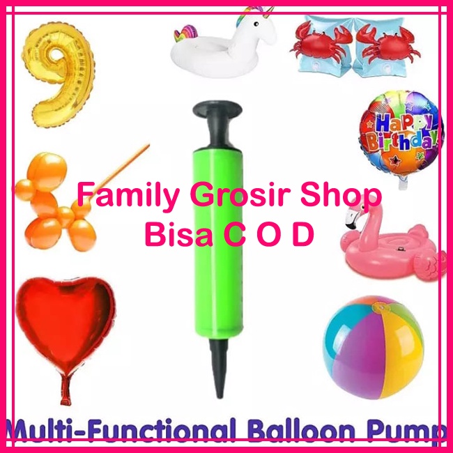 Pompa Balon Tangan Mini Manual / Alat Pompa Tiup Angin Balloon Bola Pelampung Ban Renang / Portable Manual Hand Pump / Pompa Mini Multiwarna Serbaguna