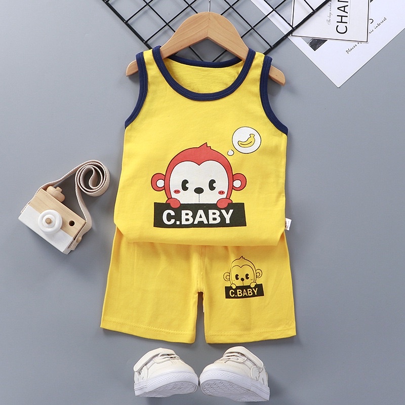 VS - NEW SET SINGLET KOMBI KARAKTER C BABY ANAK USIA 1-5 TAHUN