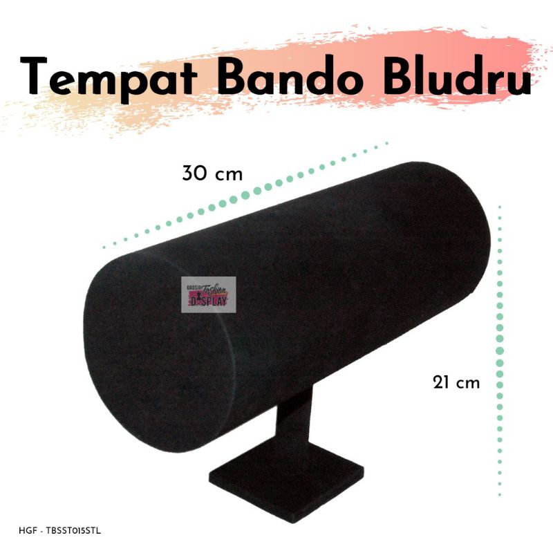 Rak Bando Bludru / Rak Bando Aksesoris Rambut /Tempat Bando Bludru Hitam Atau Pink/Display Pajangan 