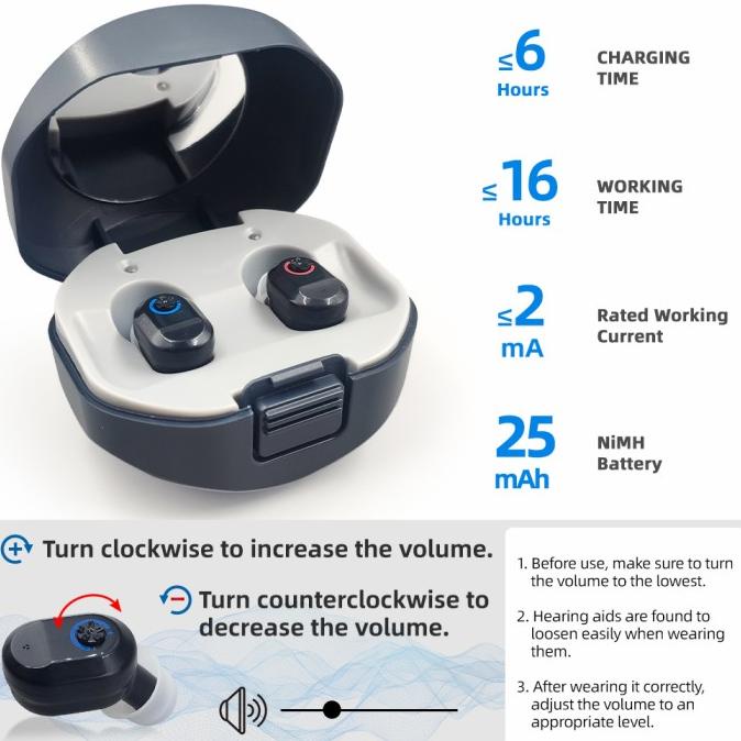 Q68 Premium Hearing Aid - Alat Bantu Dengar Pendengaran Charger Usb