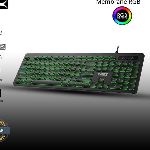➯ Keyboard Gaming Altec Lansing ALGK-8264 RGB Membrane Keyboard USB Wired ✬