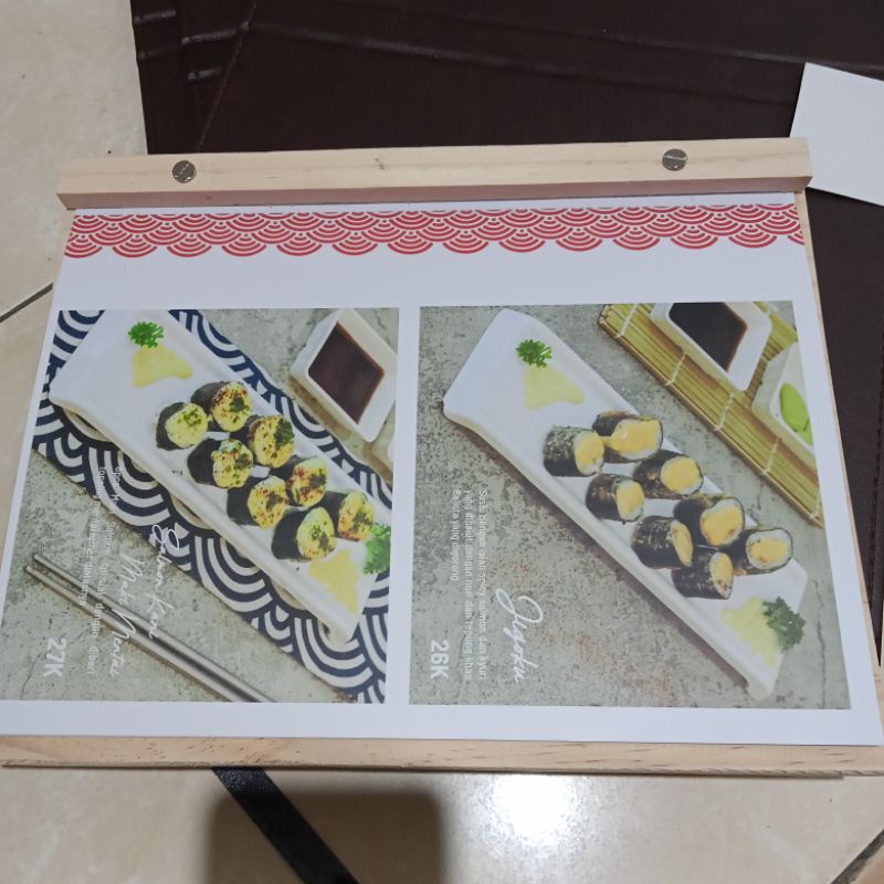 Cover Menu bahan kayu polos Dibaut ukuran boleh custom